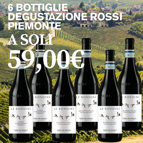 Box 6 Bottiglie Degustazione Rossi Piemontesi