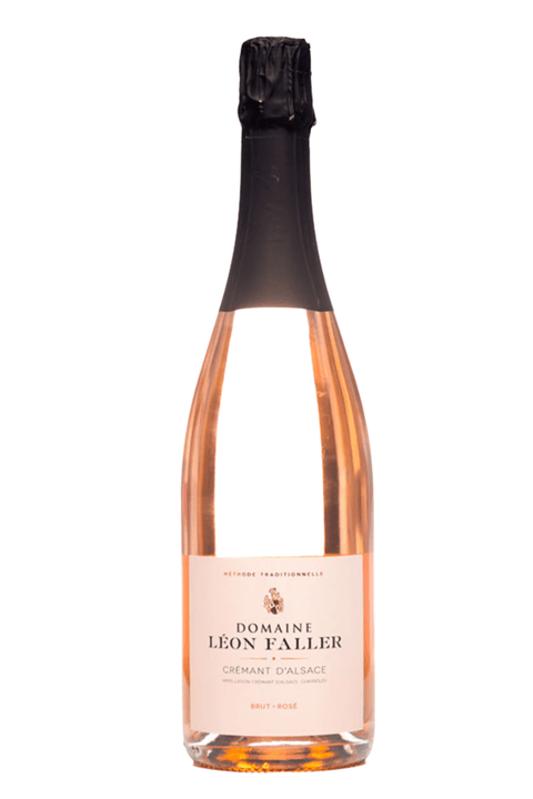 bollicine 750ml bottiglia Crèmant d'Alsace Brut Rosè 2018 - Domaine Leon Faller. Provenienza Francia. Abbinamenti: cruditè di mare, tartare di pesce, orata al forno. Ordinalo online su Sparkleitaly.it