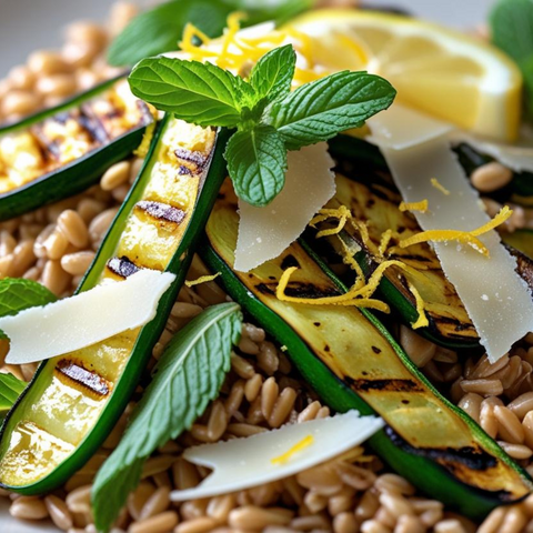 La domenica leggera: farro, zucchine grigliate e un Franciacorta che sorride