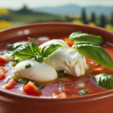 Quando il pomodoro incontra il rosé: la pappa al pomodoro (fredda) con burrata