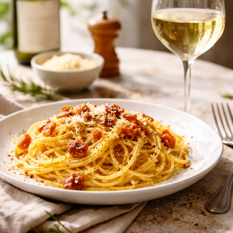Carbonara e vino: l’abbinamento che funziona davvero