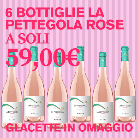 BOX 6 bottiglie La Pettegola Rose Secchiello Ghiaccio Omaggio