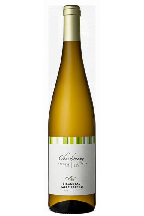 Chardonnay Alto Adige Valle Isarco DOC 2022  - Eisacktal Valle Isarco. Profumo fruttato, delicato, caratteristico. Al palato è snello, fresco, vivace, dal gradevole corpo, con sentore di ananas e banana.  antipasti leggeri, ostriche, frutti di mare, pietanze a base di pesce e carni bianche. Trovalo online su Sparkleitaly.it