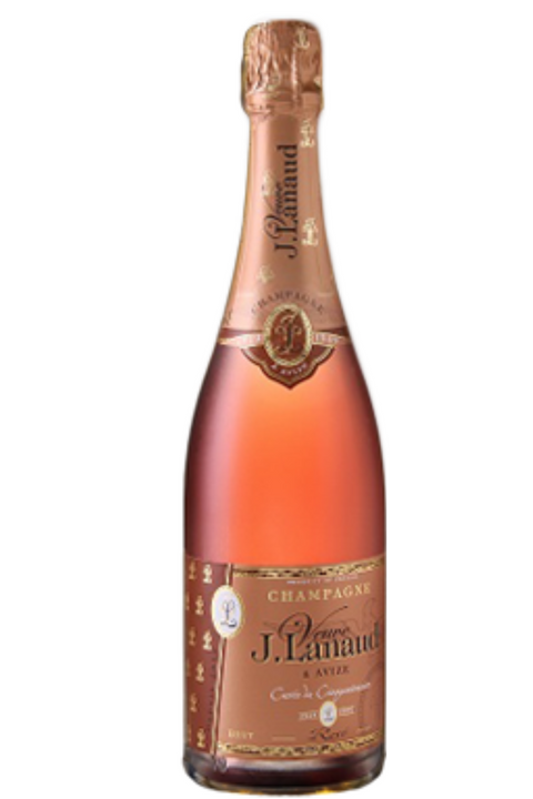 Champagne Cuvée Du Cinquantenaire  Rosé Brut. perfetto per aperitivi, abbinamento consigliato con fois gras e dessert al cucchiaio. Leggero e fine, questo champagne sorprenderà il tuo palato con una bella presenza di frutti rossi.  La finezza, la morbidezza e la freschezza rendono sublime la lunghezza. Acquistalo online su Sparkleitaly.it 