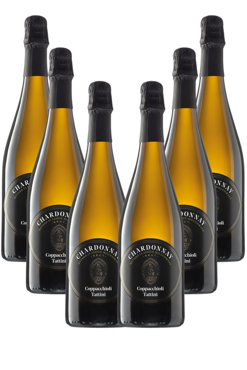 Box Spumante Metodo Classico Chardonnay Coppacchioli Tattini, 6 bottiglie da 0,75l