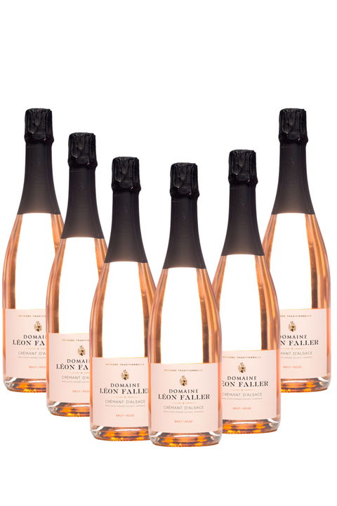 Box Crèmant d'Alsace Brut Rosè 2018 Domaine Leon Faller, 6 bottiglie da 0,75l