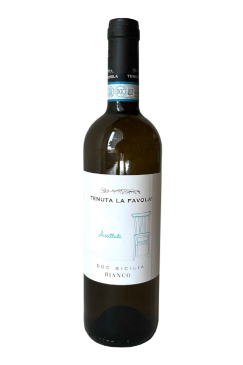 vino bottiglia wine "Assìttati" Sicilia Bianco DOC 2021 Bio. Provenienza Sicilia. 