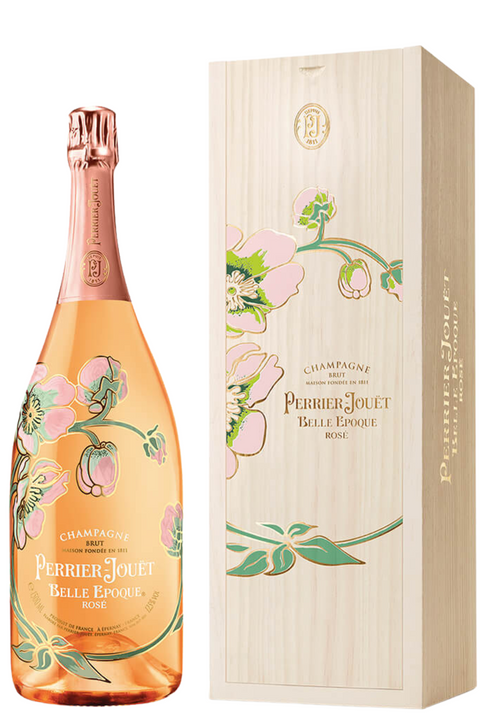 Champagne Belle Epoque Rosè Jèroboam 2007 Caja de madera Perrier-Jouët