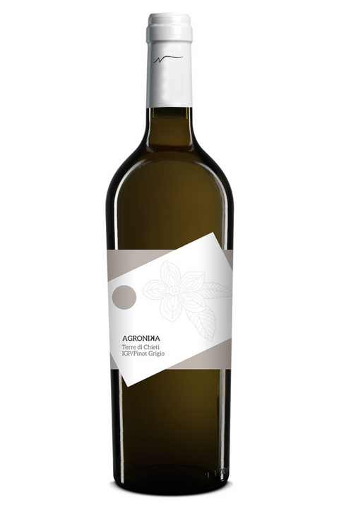 wine vino Agronika Terre di Chieti IGP Pinot Grigio. Abbinamenti: Perfetto per aperitivi con amici e bruschette con mozzarella e alici, verdure e formaggi. Acquistalo online su Sparkleitaly.it